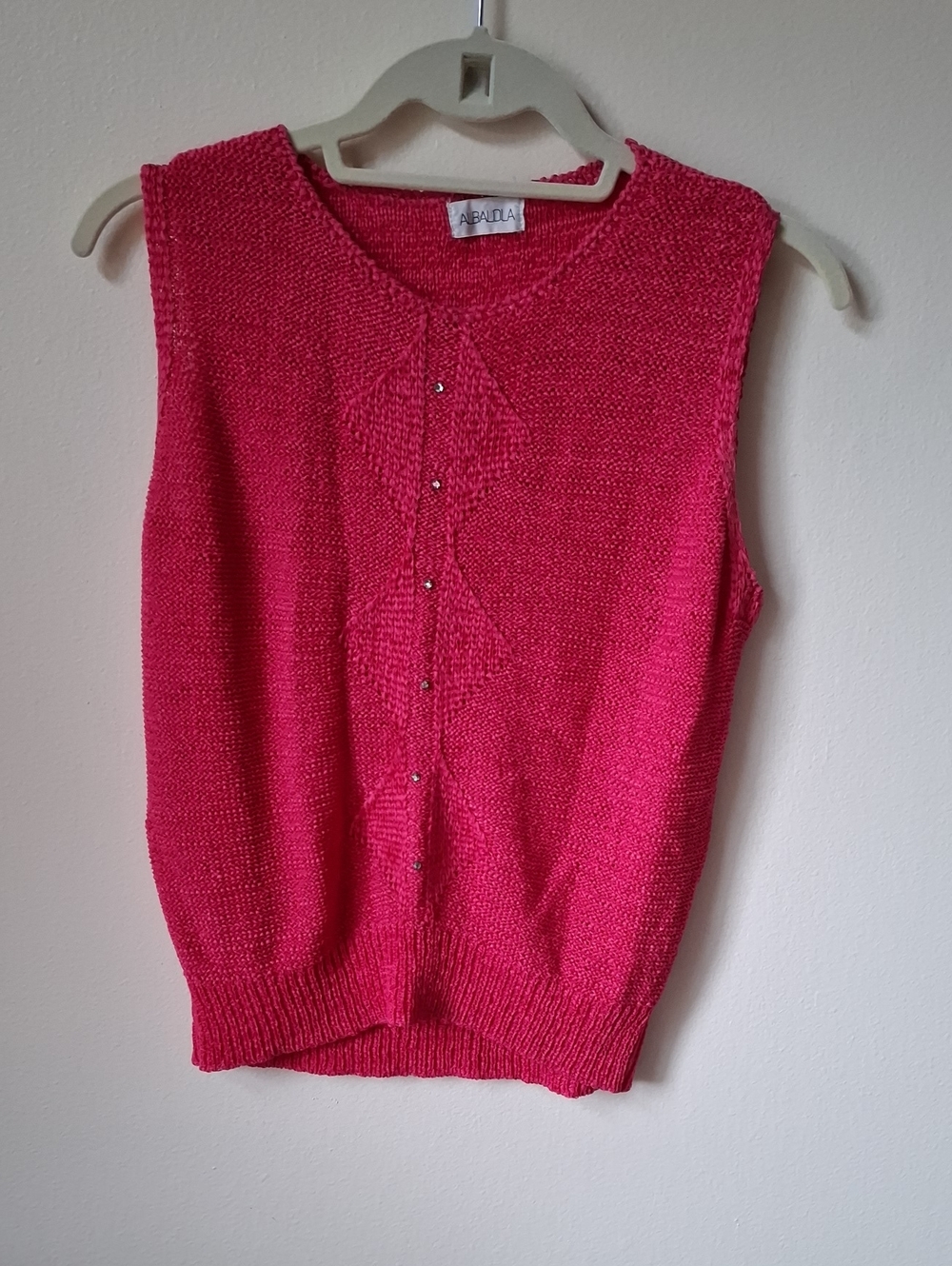 Albalola Hot Pink Sleeveless Knit Sweater Vest LL